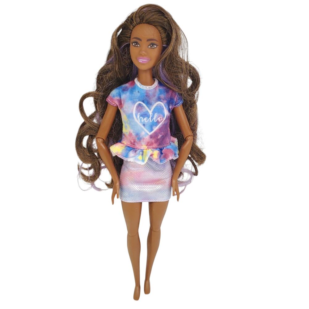 Barbie Starry Eyed Dark Hair Dark Skin Articulated Arms Long Curly Hair